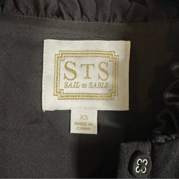 Sail to Sable x Tuckernuck Button Down Tiered Flutter Sleeve Black Classic Dress - Picture 6 of 8